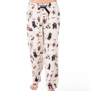 Lazy One Golfer Golf Pajama Pants Small Cotton Bear Moose